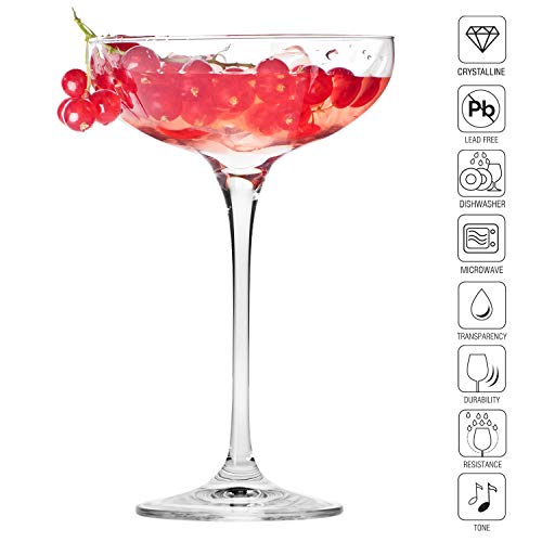 Krosno Sektschalen Sektgläser Champagner-Gläser | Set von 6 | 240 ML | Harmony Kollektion | Perfekt für Zuhause, Restaurants und Partys | Prosecco Glas | Spülmaschinenfest – Bild 3