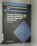 Analytic Methods in the Analysis and Design of Number Theoretic Algorithms (ACM Distinguished Dissertation) by 