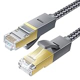 Cat 6 Ethernet Cable, JSAUX 6.6ft Flat Wire LAN Rj45 High Speed Internet Network Cable-Solid Cat6 High Speed Computer Wire with Clips& Snagless RJ45 Connectors Compatible with Modem, Router, PC -Grey