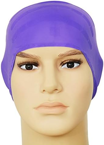 Novolix Premium Silicone Swim Cap with Ear Protection Pocket High Elasticity Nonslip Swimming Hat