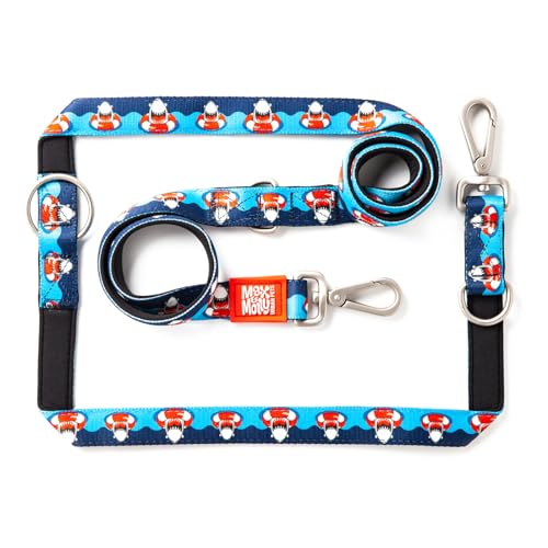 Max & Molly Frenzy The Shark/L Multifunctional Dog Lead 2 m with 2 Carabiners, Padded, Safe and Flexible, Comfort for Your Faithful Companion