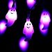 RECESKY 60 LED Halloween String Lights - 20ft Orange Ghost Battery String Light with Timer, 8 Modes, Waterproof - Spooky Decor for Outdoor Patio Yard Home Bedroom Holiday Party Decorations