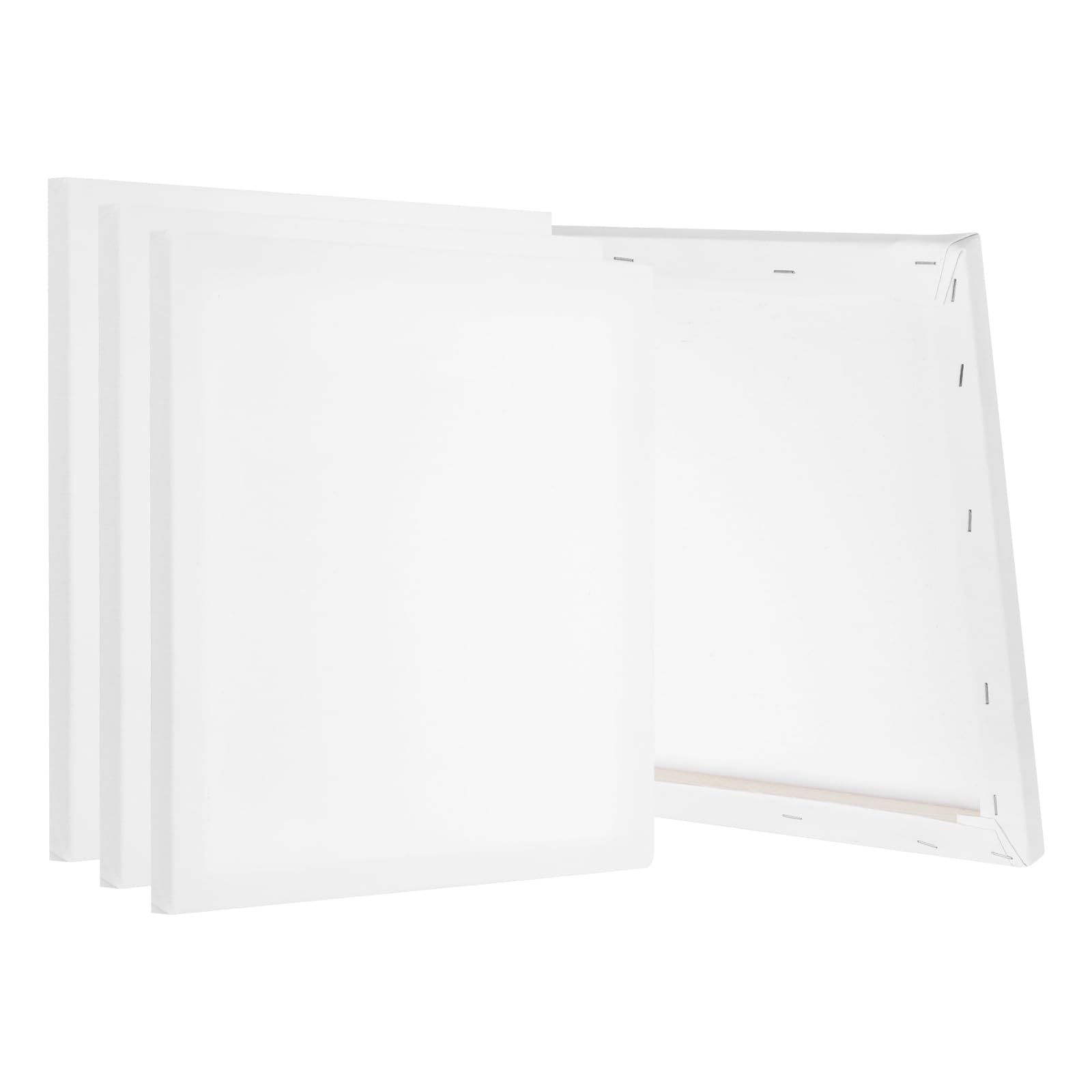 PATIKIL Stretched Canvas, 4 Pcs 10" x 10" Square Canvas for Painting Blank Primed Canvas Cotton Canvas Panels for Acrylics Oil Watercolor Paints, White