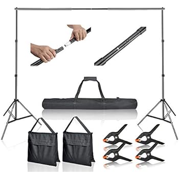 Emart Photo Video Studio 10Ft Adjustable Background Stand Backdrop Support System Kit with Carry Bag