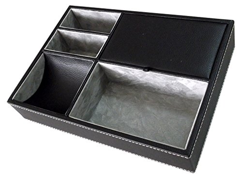 Sodynee 10" black leatherette valet tray - tray,va…