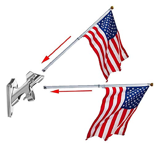 ZOMCHAIN Flag Pole Bracket, Flag Pole Holder Polished, 316 Marine