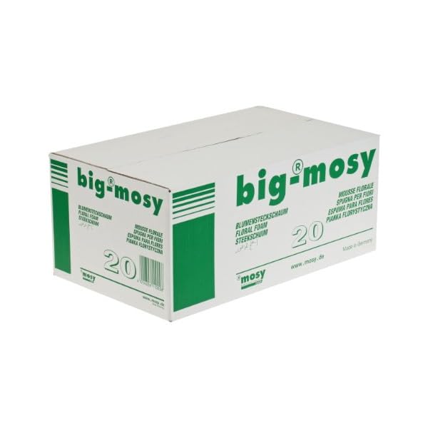 BIG MOSY Steckschaum, 20 Ziegel a 23x11x8cm, Nasssteckschaum, Blumen, Steckziegel, Steckschwamm