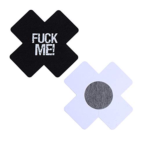 Kyrio 10 PCS Nippelabdeckungen Adhesive Pasties Einweg-Brustaufkleber Pads für Nippel mit Buchstaben, schwarz – Bild 3