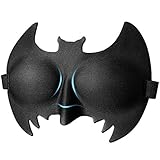 LANGRIA Superhero Eye Mask for Sleeping with 3D Contoured Shape for No Pressure on The Eyes Lightweight and Comfortable Made of Memory Foam with Adjustable Straps Blindfold Design (Black)