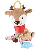 Skip Hop Bandana Buddies Baby Activity and Teething Toy with Multi-Sensory Rattle and Textures, Deer