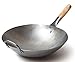 Craft Wok Traditional Hand Hammered Carbon Steel Pow Wok with Wooden and Steel Helper Handle (14 Inch, Round Bottom) / 731W88 primary