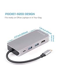 USB C Hub, 8 en 1 Multi Puerto Tipo C Adaptador, Tipo C Combo Hub (Thunderbolt 3) con HDMI, RJ45 Gigabit Ethernet, SD Micro Card Reader, 3 USB 3.0 Puertos, USB-C Puerto de carga para MacBook Pro, iMac, Tipo C