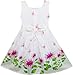 Sunny Fashion Girls Dress Purple Sunflower Green Leaves Butterfly