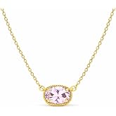 GLOOYA Gold Plated Necklace for Women with Pink Pendant | Dainty Chain Necklace for Teen Girls & Women | Fashion Jewelry Gift
