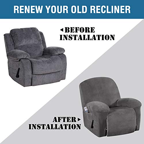 H.VERSAILTEX Recliner Chair Cover Velvet Plush 1Piece Recliner Covers