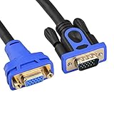 VGA Extension Cable 10 Feet SVGA Male to Female Cable M/F Gold Plated Connector Supports 1080p HD Display for PC, HD TV, Projector, etc