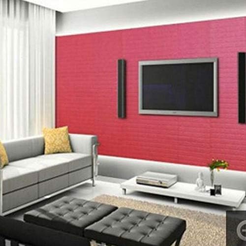 FLAWISH Foam Peel And Apply Brick Pattern 3D Wallpaper, 77 x 70 cm