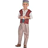 Party City Aladdin Costume for Children, Size Small, Includes a Shirt, Pants, a Hat, a Belt, and an Attached Vest