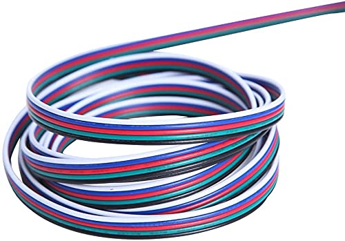 YUTOKEER LED RGBW Cable Extension 20AWG, 5pin LED-LED-Sitip Lighting wires Strip Extended Wire for RGBW 5-PIN 5050 3528-6.56ft (2m)