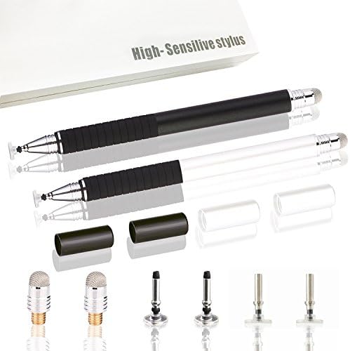 Stylus Pen HOOKE 2 Pack Stylus Universal Touch Screen Capacitive Stylus for Kindly Touch iPad iPhone 6 7/7Plus Samsung S5 S6 S7 Edge S8 Plus Note 2 3 4 5 (black+silver)