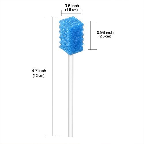 Disposable Unflavored Oral Care Sponge Swabs, Tooth Shape Blue (50 Count) - //coolthings.us
