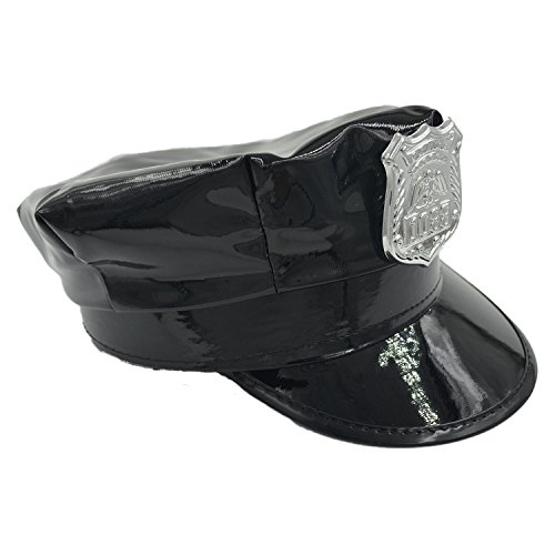 milishgarment Police Cop Hat Cap Costume Accessory Party Black