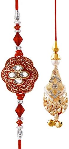 Lumba Rakhi Set for Brother Bhaiya Bhabhi for Rakshabandhan Rakhee Bracelet (Design 3)
