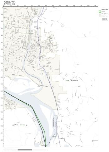 kelso wa zip code map Amazon Com Zip Code Wall Map Of Kelso Wa Zip Code Map Laminated kelso wa zip code map