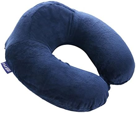 Soft Memory Foam Travel Pillow U-shaped Neck Support Pillow Portable Hump Design Traveling Airplane Pillow with Velour Cover for Train Car Bus Office Home Camping Neck Scarf Pillow (Navy)