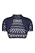 Forever Womens Short Sleeves Knitted Bolero Crochet Cardigan Shrug Top (ML = 10-12, Navy)