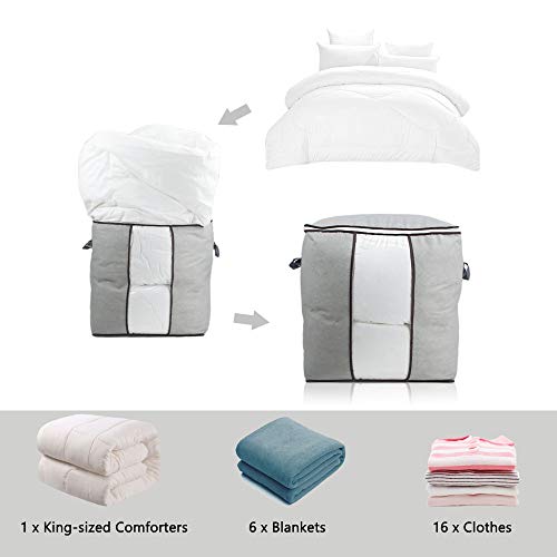 Daily Treasures 4 Pack Breathable Blanket Storage Bag Foldable Household Home Organizers for Clothes,Bedding,Sheets