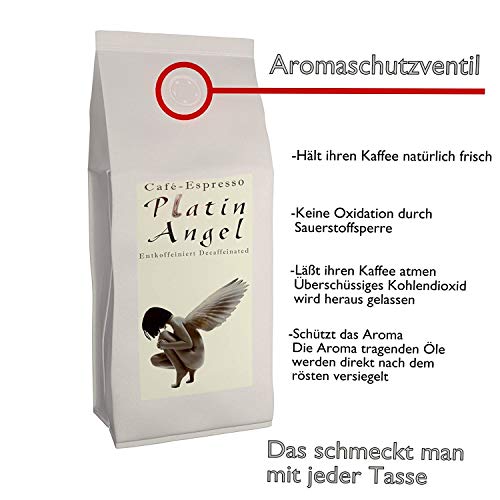 C&T Platin Angel Espresso Decaf 3 x 1000 g ganze Kaffeebohnen - der Entkoffeinierte - koffeinfreier Spitzenkaffee aus… – Bild 3