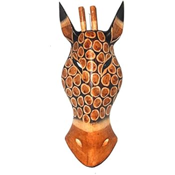 OMA Giraffe Mask African Safari Jungle Wall Hanging Decor Hand Painted, Federal (TM) Brand