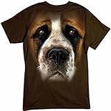 Publiciteez Men's St. Bernard Big Face T-Shirt XL Chocolate Brown