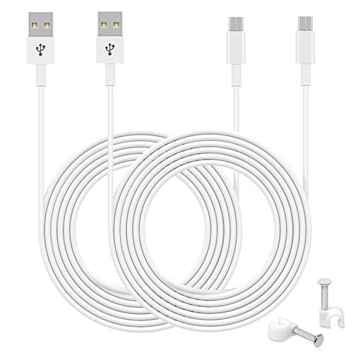 FASTSNAIL 26FT Micro USB Power Extension Cable for WyzeCam, for WyzeCam Pan,for Blink,for Yi Camera,for NestCam Indoor,for Furbo Dog etc, USB to Micro USB Charging Cord and Data Sync Cord 2 Pack
