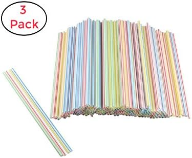 Plastic Assorted Colors Sip Coffee Stirrers- 3 packs of 500 ct. 1500 Straws Total