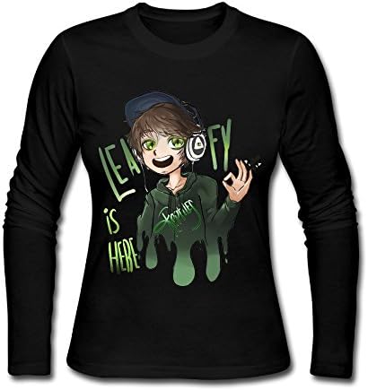 CAILZ Women's LeafyIsHere Long-Sleeve O-Neck Shirt XL