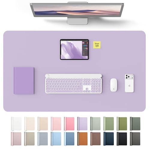 YSAGi Leather Desk Mat Light Purple 40 x