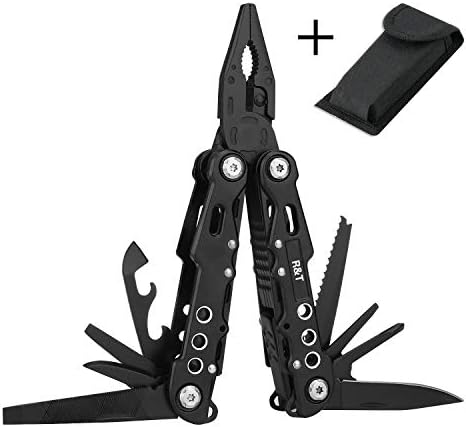 Rubheen Multi Plier 12 in 1 Suspension Multi-Plier Multitool, Stainless Steel Black