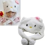 White Kitty Aviator Plush Hat