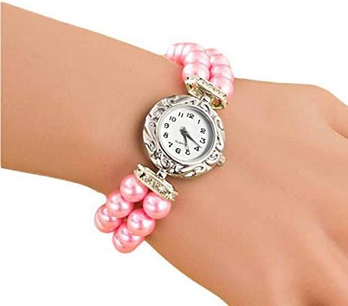 Watches for Women Clearance Sale, Stekima Fashion Golden Pearl Analog Display Dial Quartz Watches for Women Ladies Luxury Bracelet Bangle Wrist Watches for Party Club Casual Watches Stainless Steel