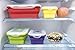 HomeIdeas Set of 4 Elegant, Fashionable & Stackable Food Storage Containers, Silicone Collapsible Lunch Bento Box, Freezer to Microwave Oven Safe, (350ML, 540ML, 800ML, 1200ML)