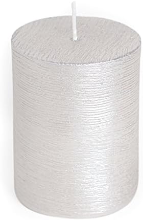 Antique Pillar® Pillar Candle Embossed with Classic Design 3x4 (Glitter,Pack of 1)