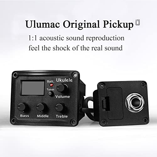 Electric Ukulele Tenor 26 Inch Acacia with Pickup without Battery Solid