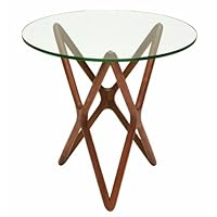 Star Side Table in Glass and American Walnut by Nuevo - HGEM371