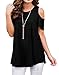 Adreamly Women's Short Sleeve Cold Shoulder Tunic Tops Loose T Shirts