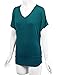 Made By Johnny MBJ WT1037 V Neck Short Sleeve Dolman Top with Side Shirring XXL Teal