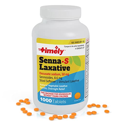 Timely by Time Cap Labs Senna S Laxative 1000 Count Tablets