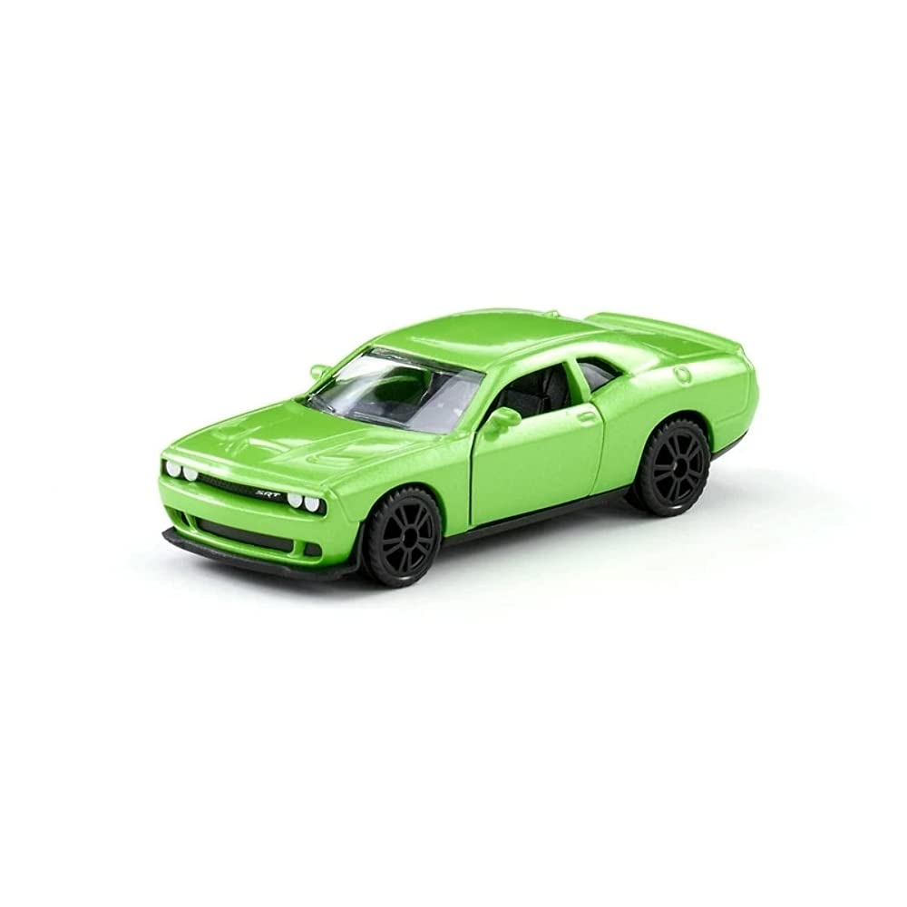 siku 1408, Dodge Challenger SRT Hellcat, Metal,Plastic, Green, Opening doors, Toy car for children