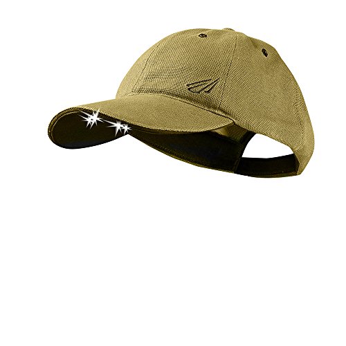 POWERCAP LED Hat 25/10 Ultra-Bright Hands Free Lighted Battery Powered Headlamp - Khaki Unstructred Canvas (CUB4-0586)